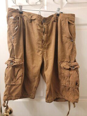 Mens Brown Cargo Shorts Size 42